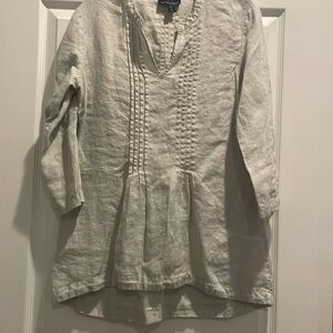 Cynthia Rowley Women’s Size Large , Light Tan Shirt/ Blouse. 100% Linen